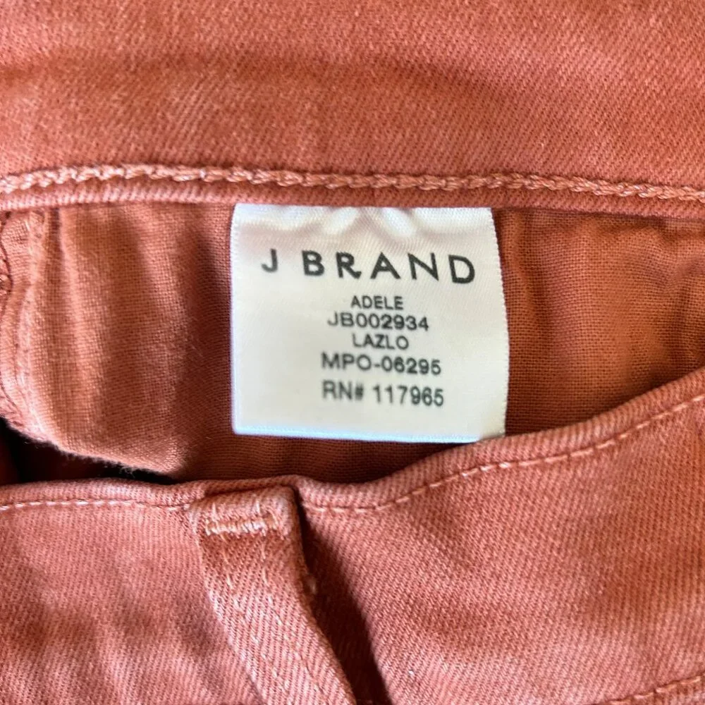 J Brand Adele Straight Leg High Rise Pants Lazlo Burnt Orange Size 25 Women’s - Picture 6 of 10
